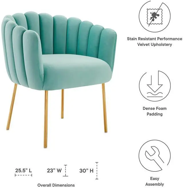 Alt view image 3 of 8 - Sanna Channel Tufted Performance Velvet Armchair