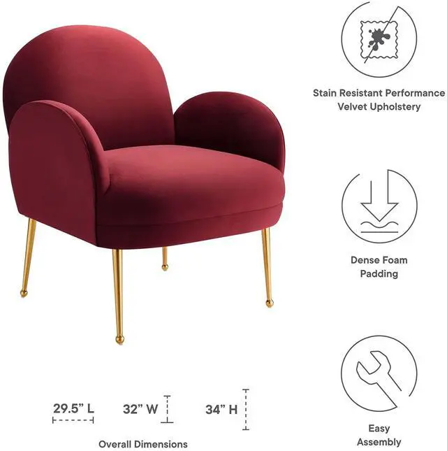 Alt view image 3 of 8 - Transcend Performance Velvet Armchair