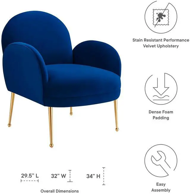 Alt view image 3 of 8 - Transcend Performance Velvet Armchair