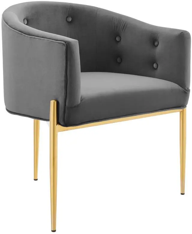 Alt view image 3 of 8 - Savour Tufted Performance Velvet Accent Chairs - Set of 2 Gray