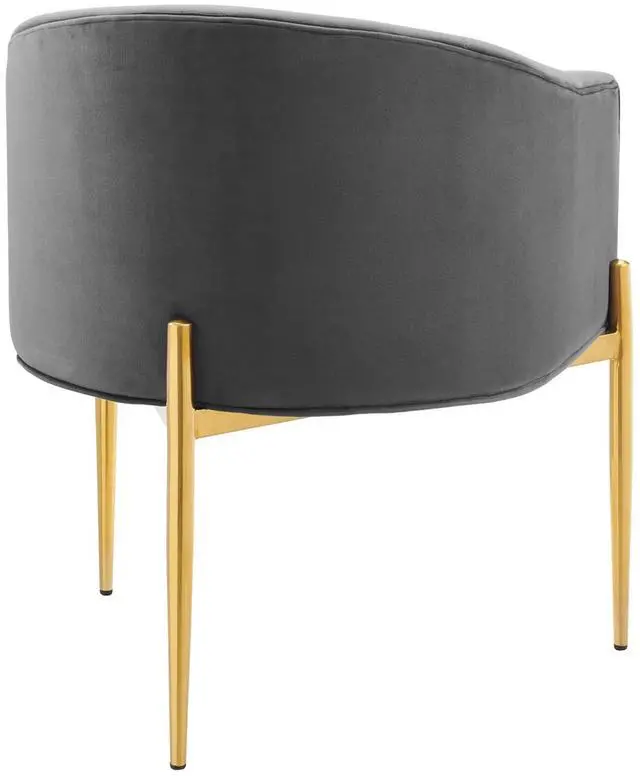 Alt view image 5 of 8 - Savour Tufted Performance Velvet Accent Chairs - Set of 2 Gray