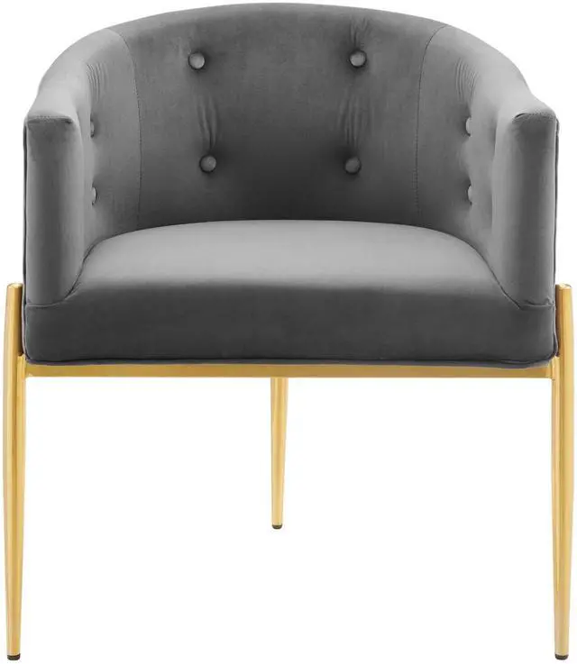 Alt view image 6 of 8 - Savour Tufted Performance Velvet Accent Chairs - Set of 2 Gray