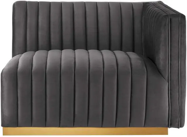 Alt view image 3 of 6 - Conjure Channel Tufted Performance Velvet Right-Arm Chair by Modway