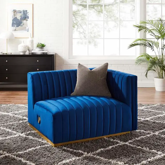 Alt view image 6 of 6 - Conjure Channel Tufted Performance Velvet Right-Arm Chair by Modway