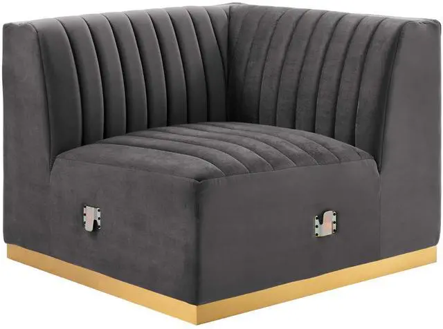 Main image of Conjure Channel Tufted Performance Velvet Right Corner Chair by Modway