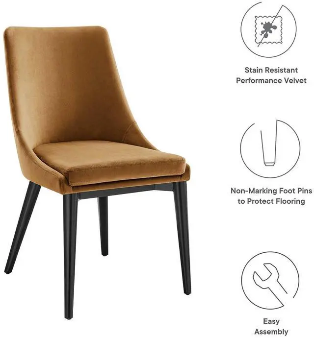 Alt view image 6 of 11 - Viscount Accent Performance Velvet Dining Chairs - Set of 2