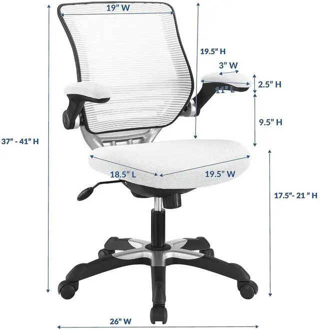 Alt view image 3 of 7 - Edge Mesh Office Chair - White