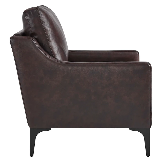 Alt view image 3 of 7 - Corland Leather Armchair by Modway