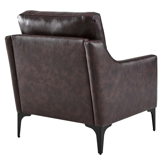 Alt view image 4 of 7 - Corland Leather Armchair by Modway
