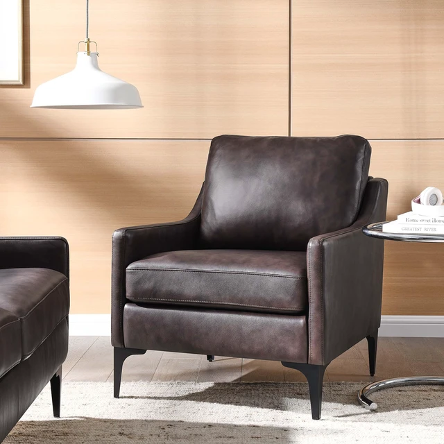 Alt view image 7 of 7 - Corland Leather Armchair by Modway