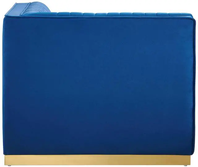 Alt view image 4 of 7 - Sanguine Channel Tufted Performance Velvet Modular Sectional Sofa Left Corner Chair by Modway
