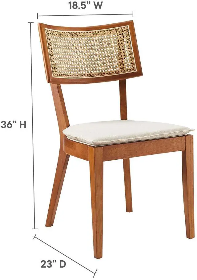 Alt view image 3 of 7 - Caledonia Fabric Upholstered Wood Dining Chair Set of 2 by Modway