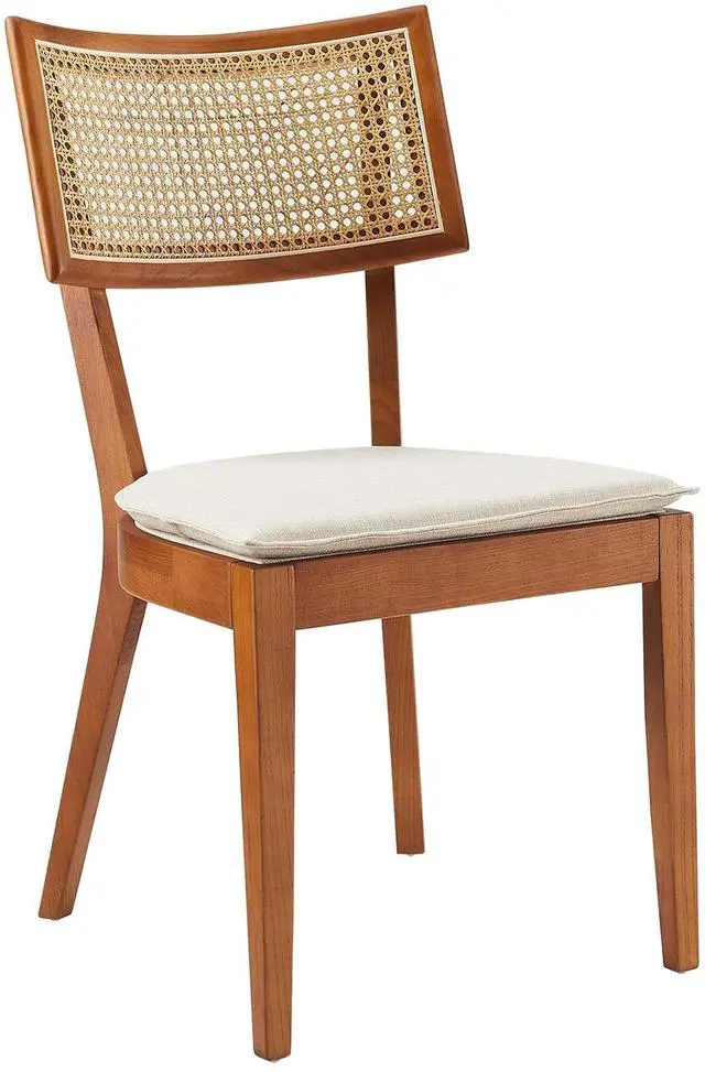 Alt view image 4 of 7 - Caledonia Fabric Upholstered Wood Dining Chair Set of 2 by Modway
