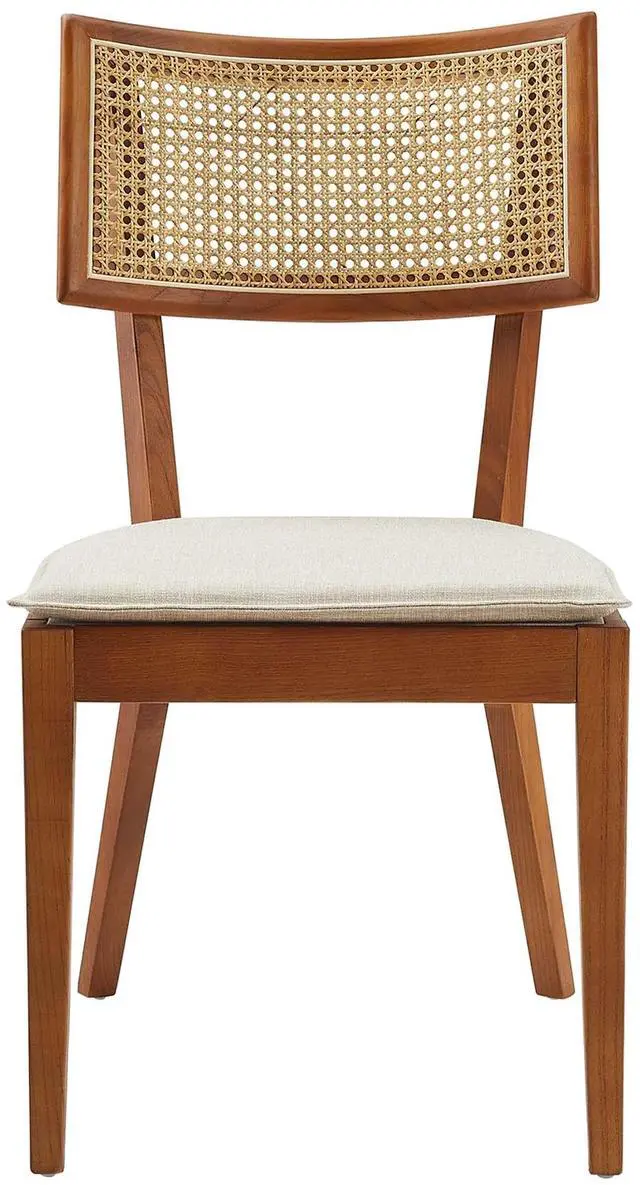 Alt view image 7 of 7 - Caledonia Fabric Upholstered Wood Dining Chair Set of 2 by Modway
