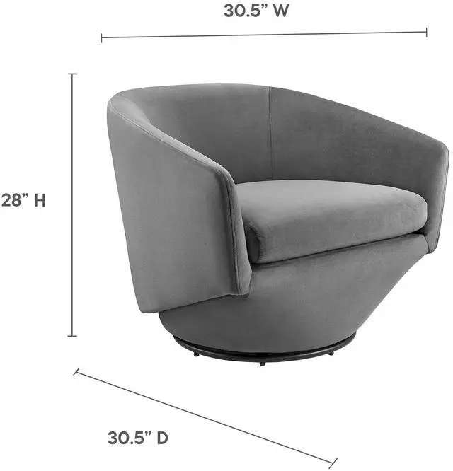 Alt view image 9 of 13 - Series Performance Velvet Fabric Swivel Chair