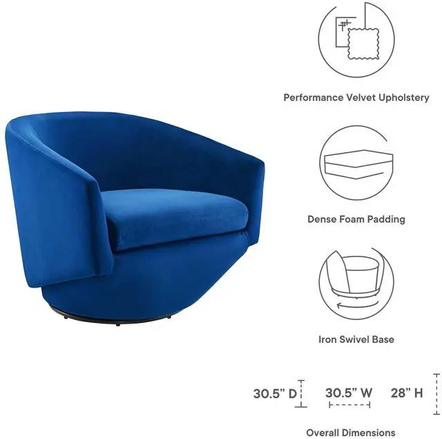Alt view image 8 of 13 - Series Performance Velvet Fabric Swivel Chair