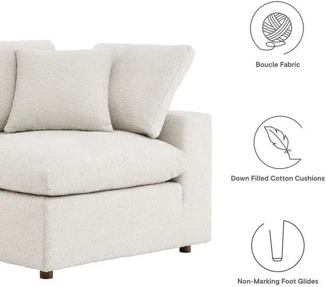 Alt view image 2 of 7 - Commix Down Filled Overstuffed Boucle Fabric Corner Chair by Modway