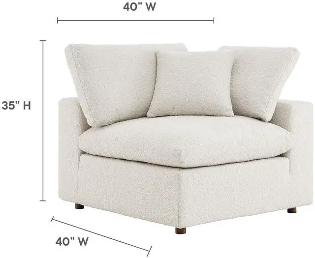 Alt view image 3 of 7 - Commix Down Filled Overstuffed Boucle Fabric Corner Chair by Modway