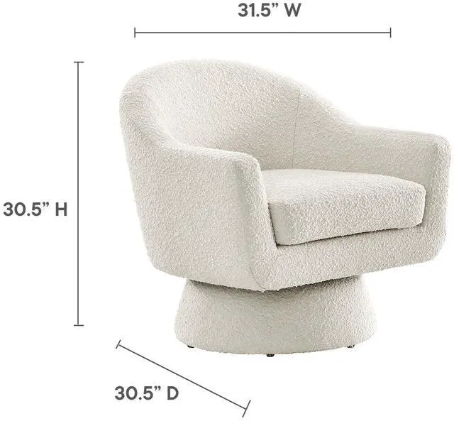 Alt view image 3 of 7 - Astral Boucle Fabric Swivel Chair by Modway