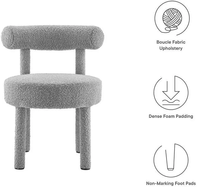 Alt view image 2 of 7 - Toulouse Boucle Fabric Dining Chair by Modway