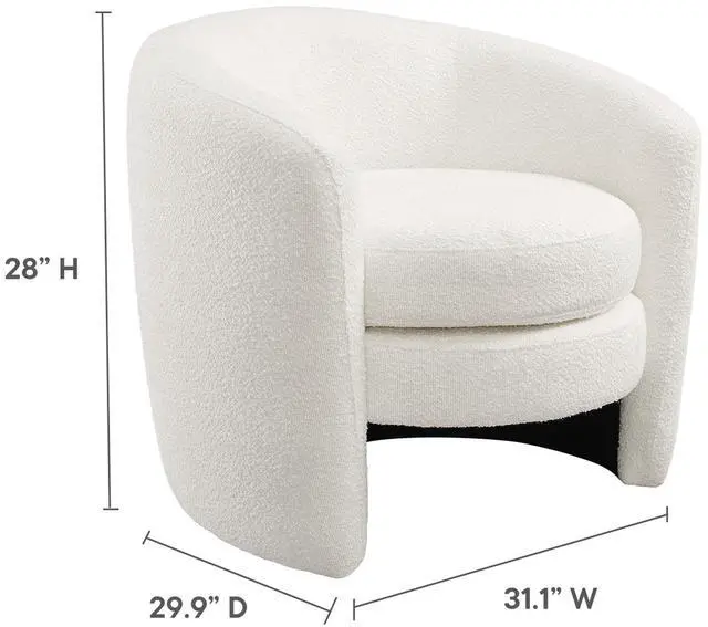 Alt view image 3 of 7 - Affinity Upholstered Boucle Fabric Curved Back Armchair by Modway