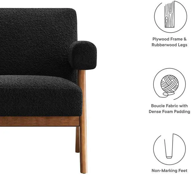 Alt view image 2 of 7 - Lyra Boucle Fabric Armchair Set of 2 by Modway