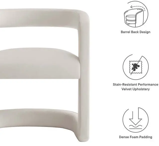 Alt view image 3 of 7 - Winslow Barrel Performance Velvet Dining Chair  by Modway