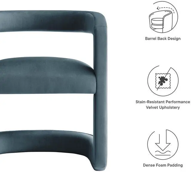 Alt view image 3 of 7 - Winslow Barrel Performance Velvet Dining Chair  by Modway