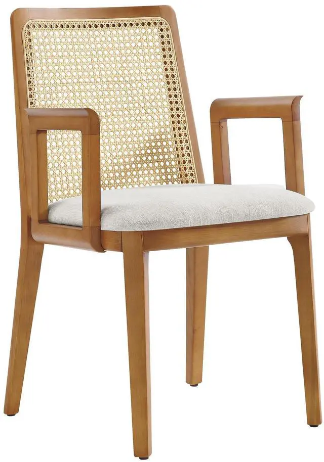 Main image of Monarch Wood and Rattan Dining Armchair by Modway