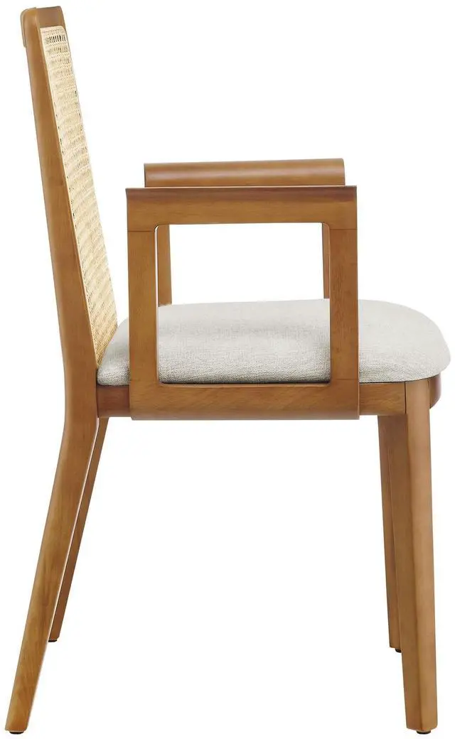 Alt view image 4 of 7 - Monarch Wood and Rattan Dining Armchair by Modway