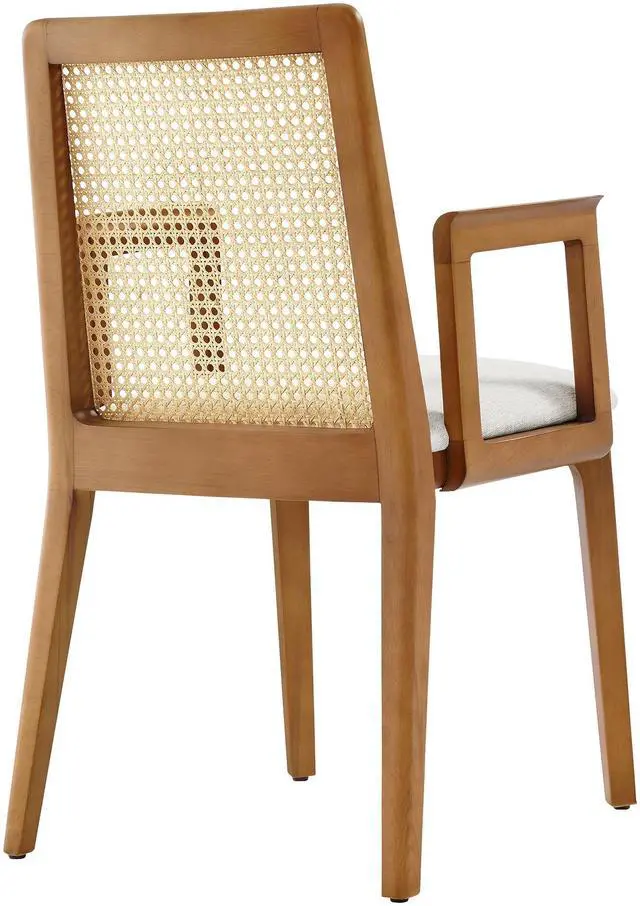 Alt view image 5 of 7 - Monarch Wood and Rattan Dining Armchair by Modway