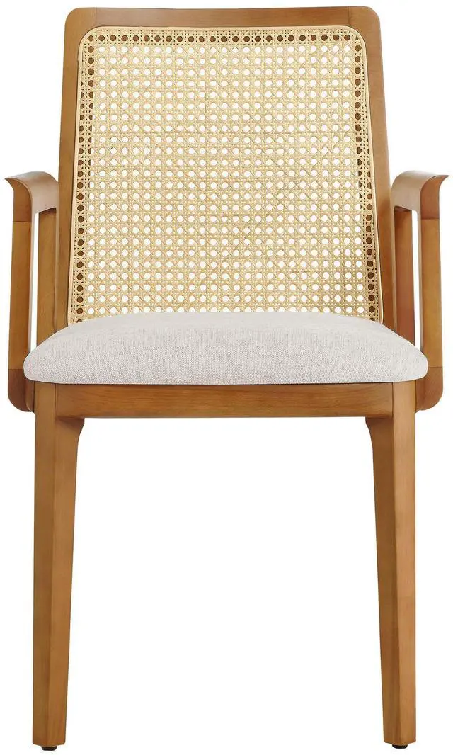Alt view image 6 of 7 - Monarch Wood and Rattan Dining Armchair by Modway