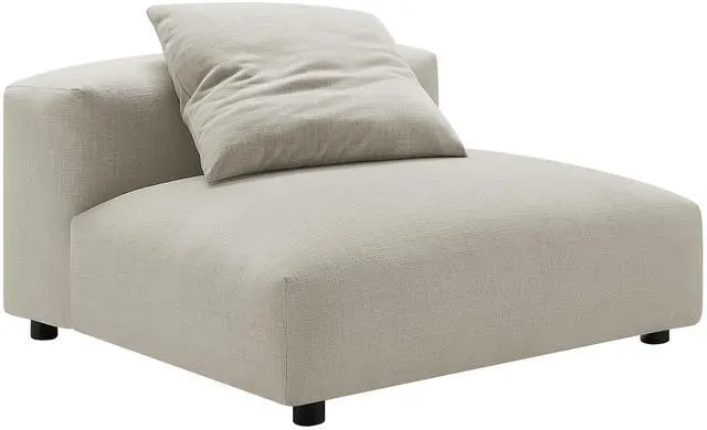 Alt view image 3 of 7 - Solace Modular Upholstered Fabric Armless Chair and Ottoman Set by Modway