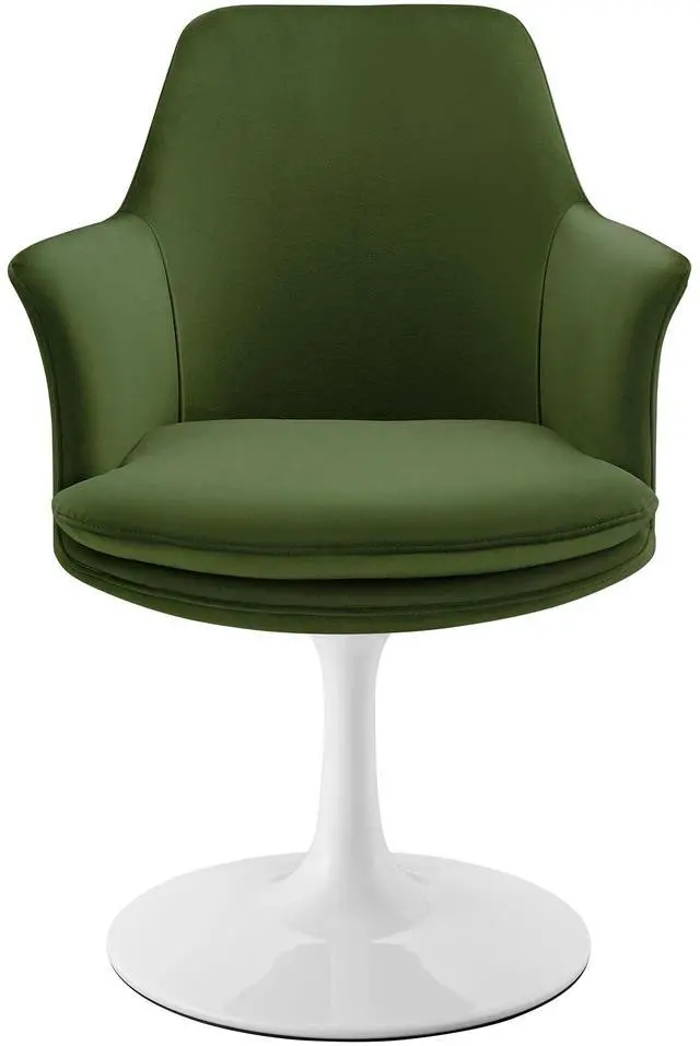 Alt view image 6 of 7 - Lippa Swivel Dining Performance Velvet Armchair by Modway
