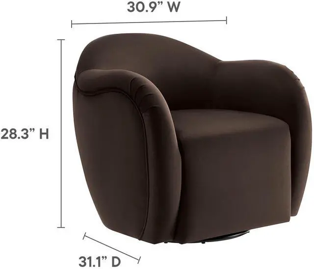 Alt view image 2 of 7 - Compose Performance Velvet Swivel Armchair by Modway