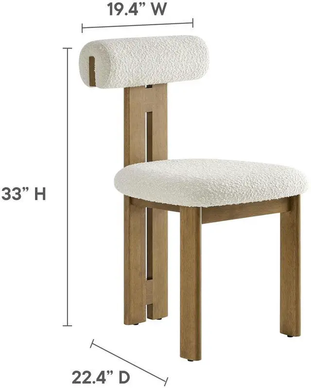 Alt view image 2 of 7 - Torian Boucle Fabric Dining Chair Set of 2 by Modway