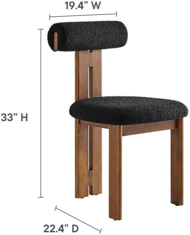 Alt view image 2 of 7 - Torian Boucle Fabric Dining Chair Set of 2 by Modway