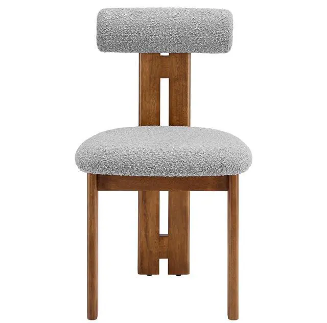 Alt view image 7 of 7 - Torian Boucle Fabric Dining Chair Set of 2 by Modway