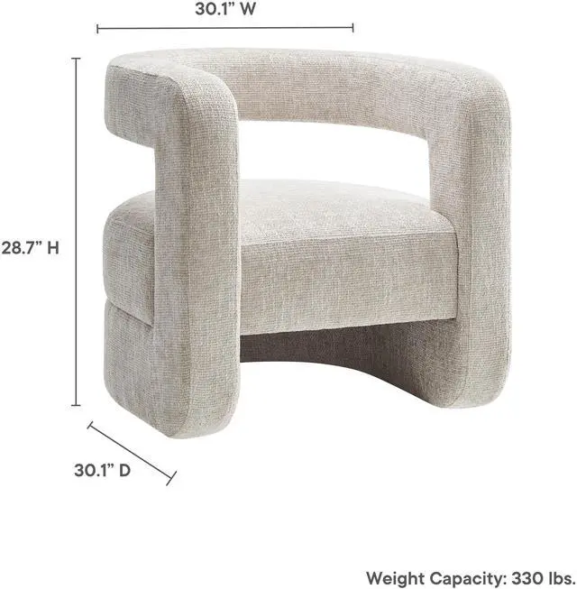 Alt view image 2 of 7 - Jaylin Upholstered Chenille Accent Chair by Modway
