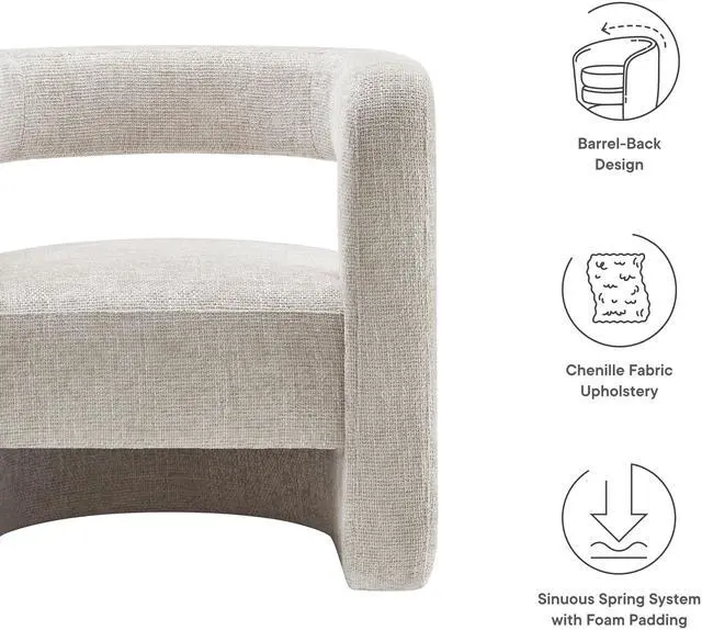 Alt view image 3 of 7 - Jaylin Upholstered Chenille Accent Chair by Modway