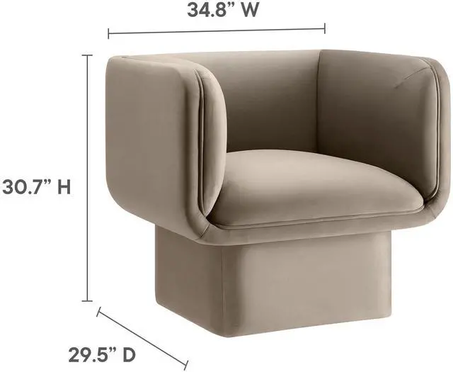 Alt view image 2 of 7 - Tate Performance Velvet Accent Chair by Modway