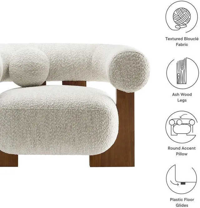 Alt view image 3 of 7 - Jace Boucle Accent Chair by Modway