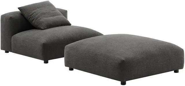 Main image of Solace Modular Upholstered Fabric Armless Chair and Ottoman Set by Modway