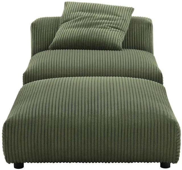 Alt view image 7 of 7 - Solace Modular Corduroy Upholstered Armless Chair and Ottoman Set by Modway