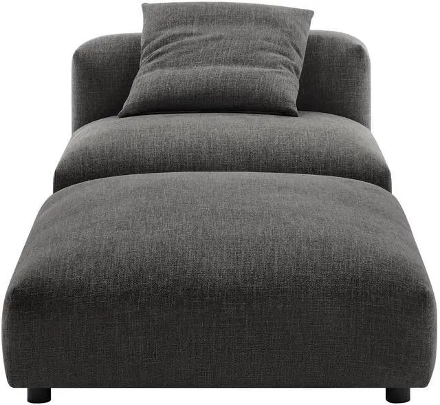 Alt view image 6 of 7 - Solace Modular Upholstered Fabric Armless Chair and Ottoman Set by Modway