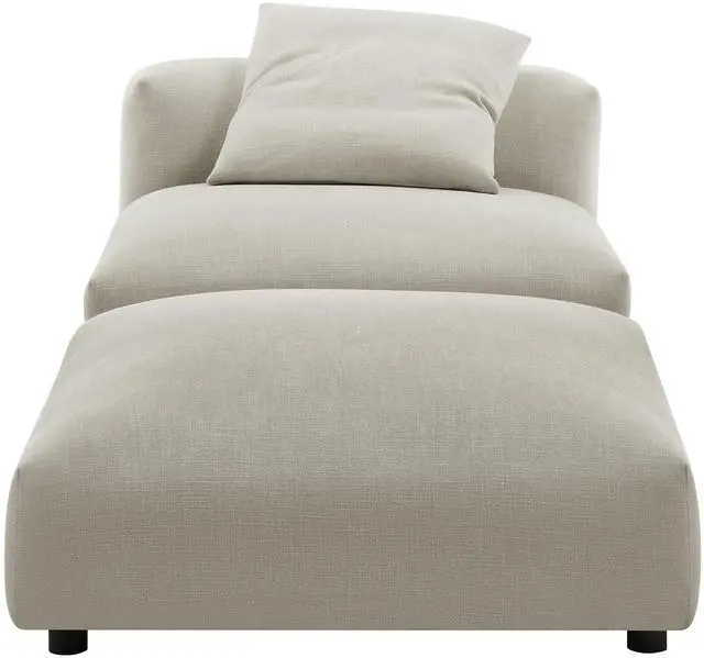 Alt view image 6 of 7 - Solace Modular Upholstered Fabric Armless Chair and Ottoman Set by Modway