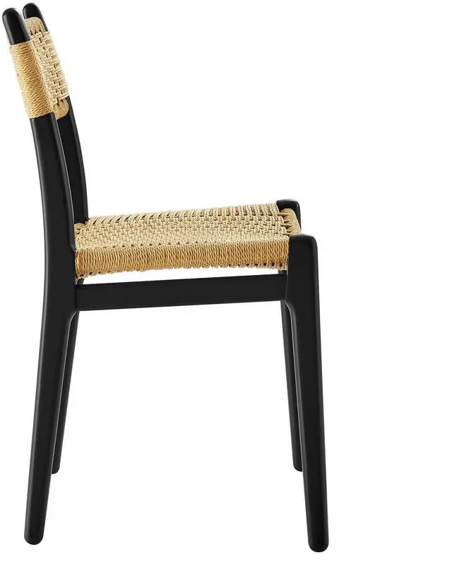 Alt view image 5 of 7 - Wynn Rope and Wood Dining Side Chairs Set of 2 by Modway