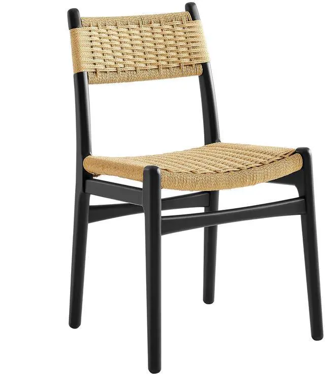 Alt view image 4 of 7 - Wynn Rope and Wood Dining Side Chairs Set of 2 by Modway