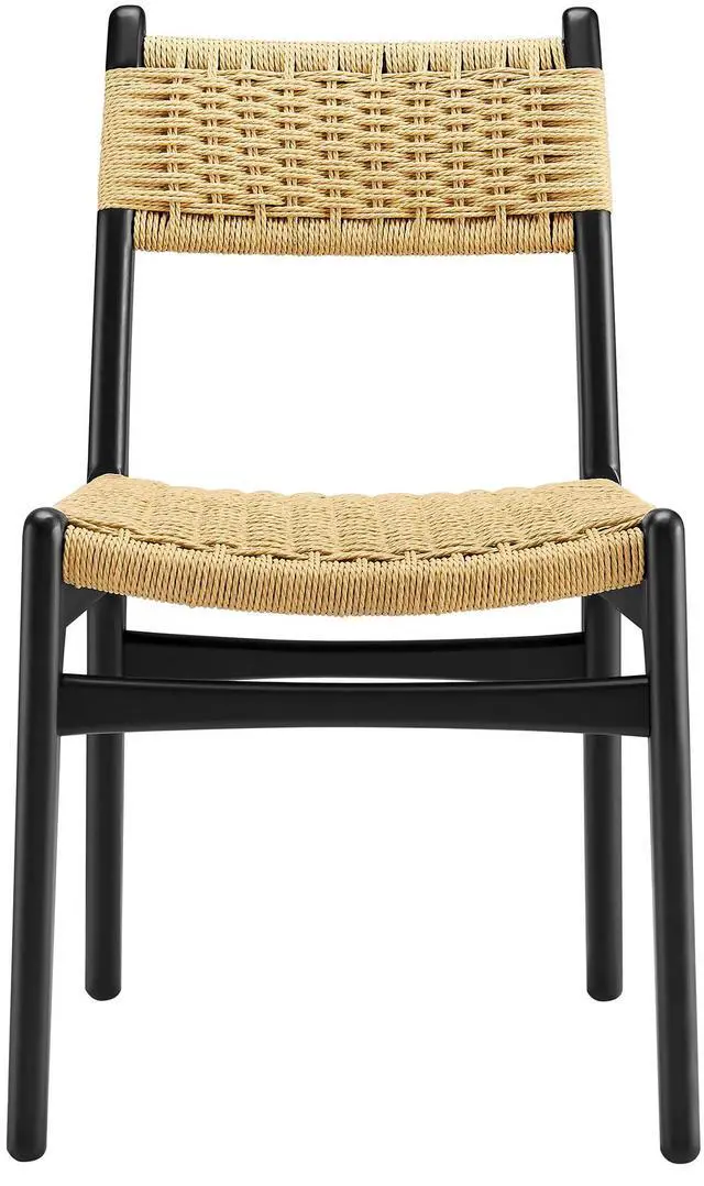 Alt view image 7 of 7 - Wynn Rope and Wood Dining Side Chairs Set of 2 by Modway