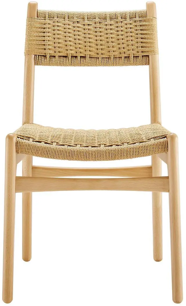 Alt view image 7 of 7 - Wynn Rope and Wood Dining Side Chairs Set of 2 by Modway